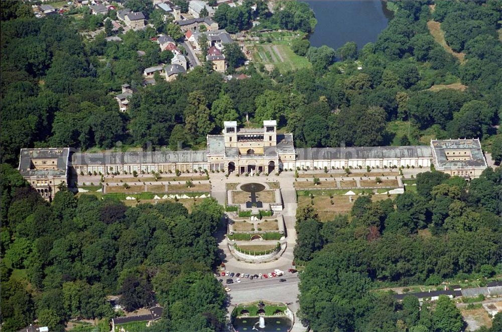 Potsdam / Brandenburg from above - Orangerie im Park Sanssouci.