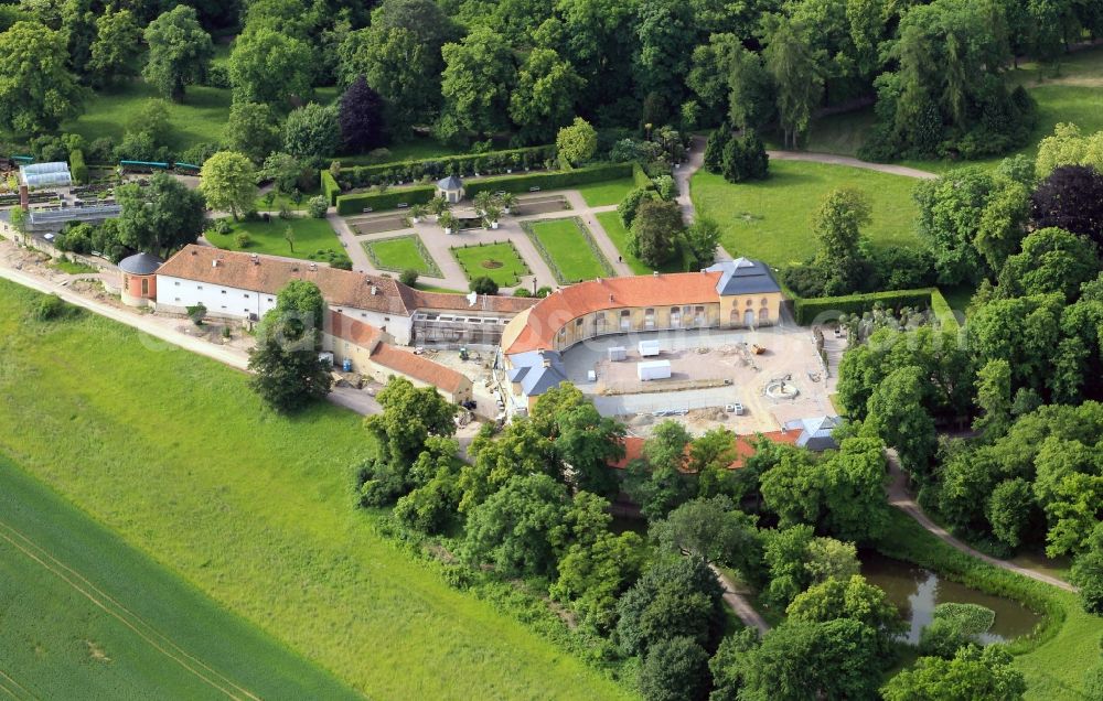 Weimar from the bird's eye view: In the park of the castle Bevedere in Weimar in Thuringia is the Orangerie. The original purpose of the building as such is a part of the palace and park - ensemble which has the UNESCO World Heritage jams