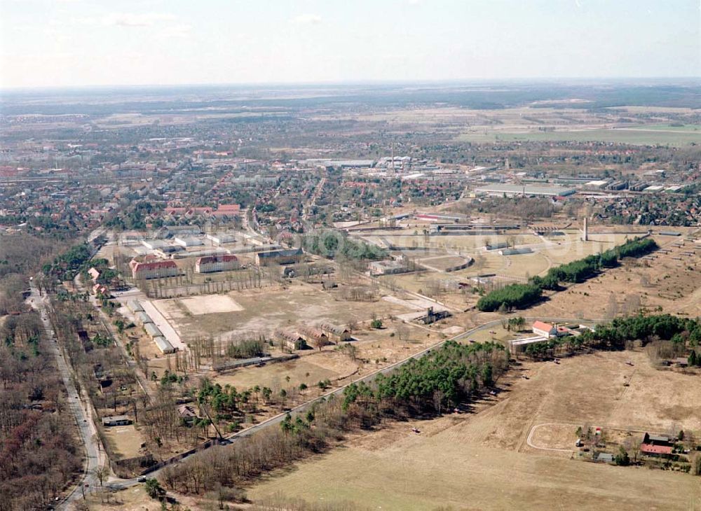 Oranienburg - Brandenburg from above - 31.03.2003 Oranienburg - Brandenburg Gelände des ehem. KZ Sachsenhausen in Oranienburg / Brandenburg