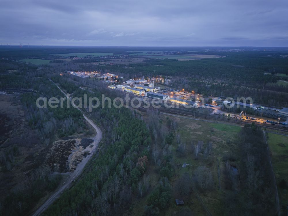 Aerial photograph Trebendorf - The town in the official Sorbian settlement area is being excavated by LEAG as part of the expansion of the Nochten open-cast mine. The residents are being resettled in the new district of Schleife, called Neu Muehlrose. In the state of Saxony, Germany