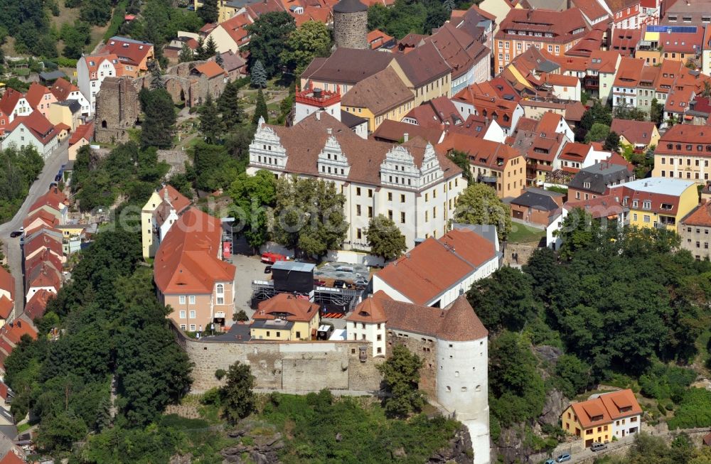 Bautzen from above - View of the Ortenburg in the state Saxony