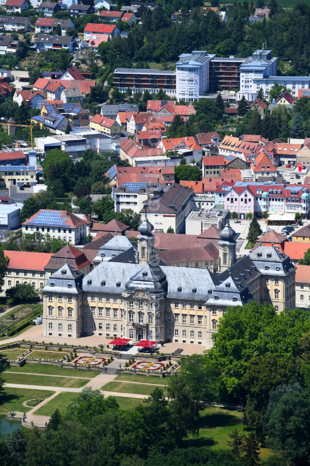 Aerial image Werneck - Orthopaedic Hospital at Werneck Castle in Werneck, Bavaria, Germany