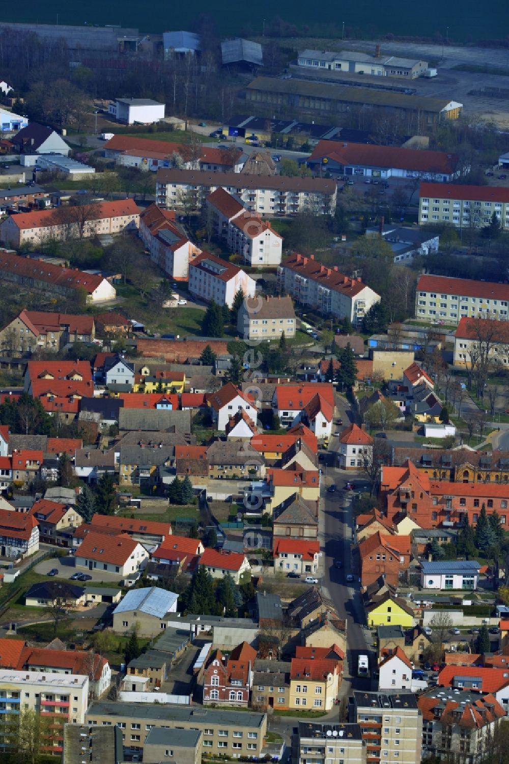 Wanzleben from the bird's eye view: The City center and downtown Wanzleben in Saxony-Anhalt