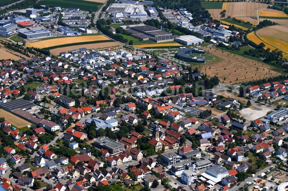 Abstatt from the bird's eye view: Town View of the streets and houses of the residential areas in Abstatt in the state Baden-Wurttemberg, Germany