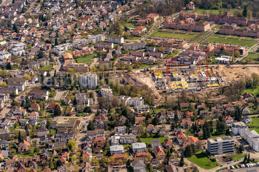 Aerial image Achern - Town View of the streets and houses of the residential areas in Achern in the state Baden-Wuerttemberg, Germany