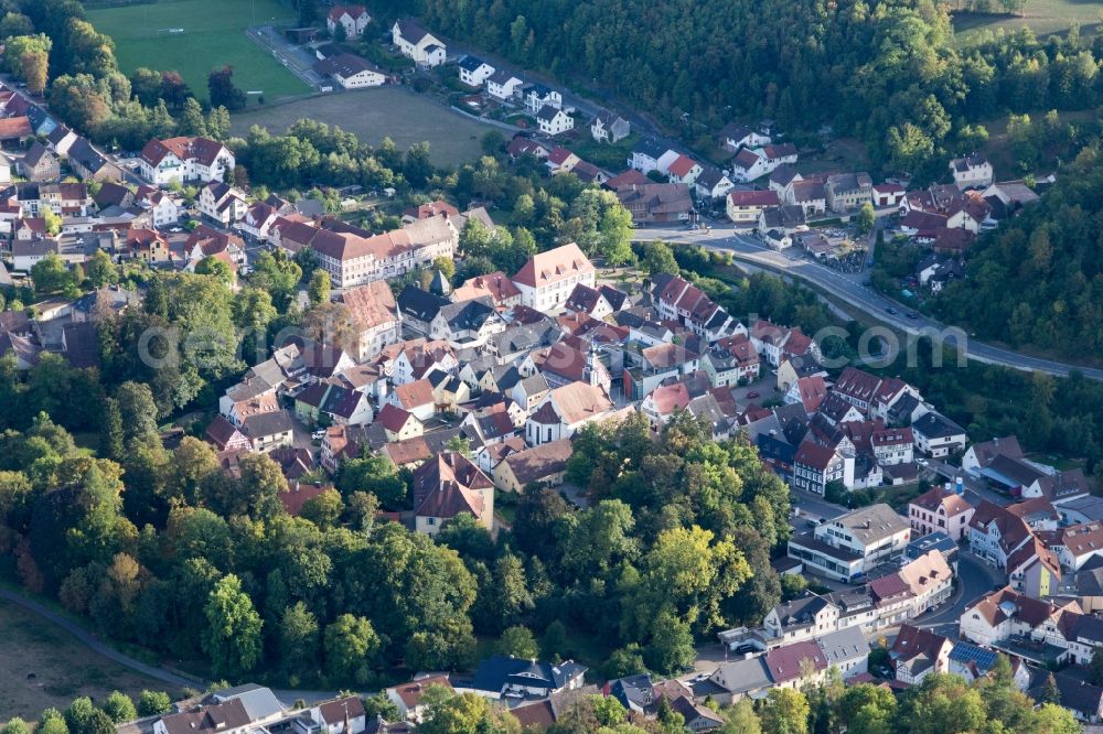 Aerial image Adelsheim - Town View of the streets and houses of the residential areas in Adelsheim in the state Baden-Wurttemberg, Germany