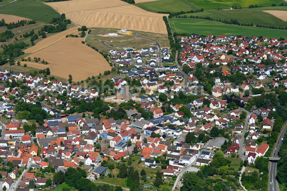 Aerial photograph Aglasterhausen - Town View of the streets and houses of the residential areas in Aglasterhausen in the state Baden-Wuerttemberg, Germany