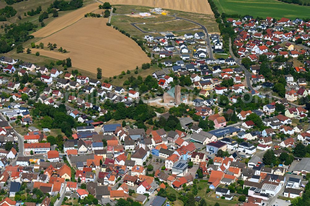 Aglasterhausen from the bird's eye view: Town View of the streets and houses of the residential areas in Aglasterhausen in the state Baden-Wuerttemberg, Germany