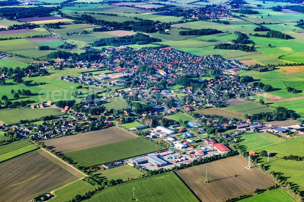 Aerial photograph Ahlerstedt - Town View of the streets and houses of the residential areas in Ahlerstedt in the state Lower Saxony, Germany