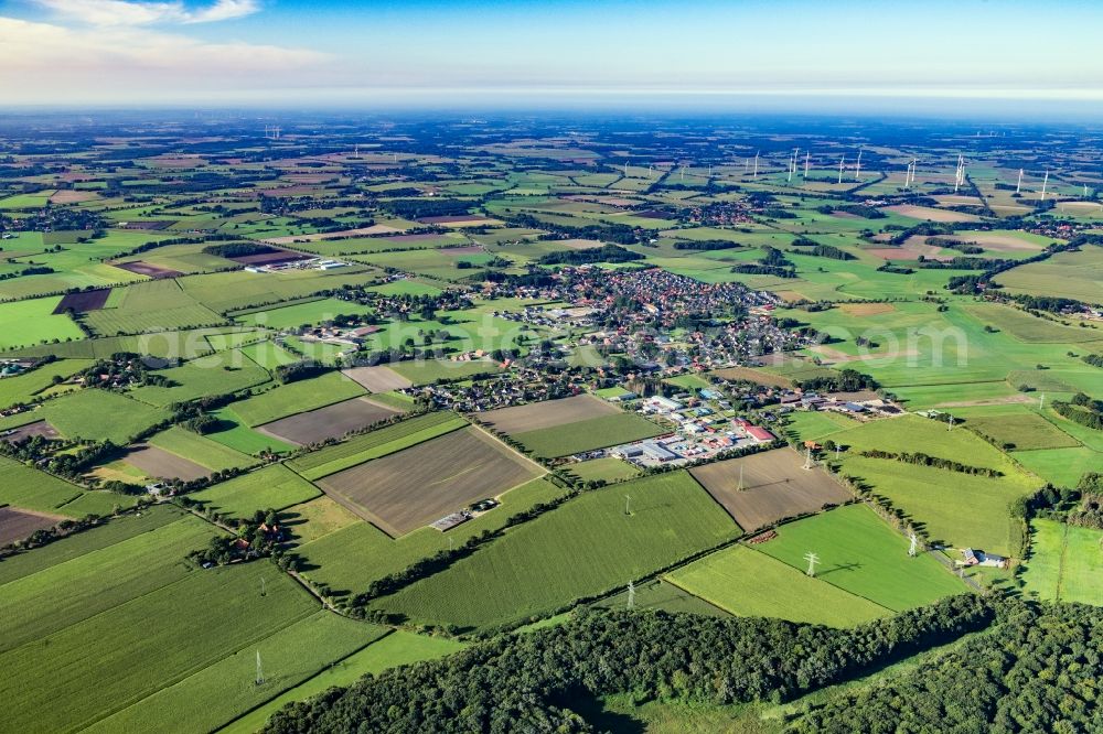 Ahlerstedt from above - Town View of the streets and houses of the residential areas in Ahlerstedt in the state Lower Saxony, Germany