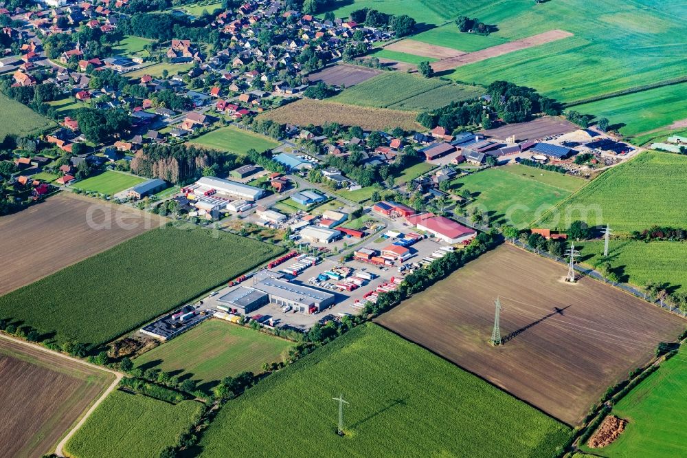 Aerial image Ahlerstedt - Town View of the streets and houses of the residential areas in Ahlerstedt in the state Lower Saxony, Germany