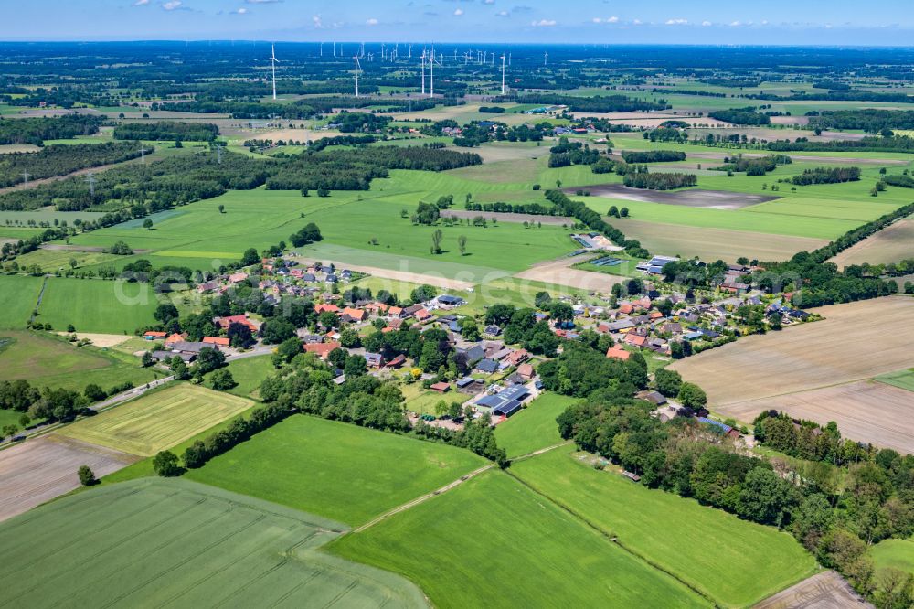 Aerial photograph Ahlerstedt - Town View of the streets and houses of the residential areas in Ahlerstedt in the state Lower Saxony, Germany