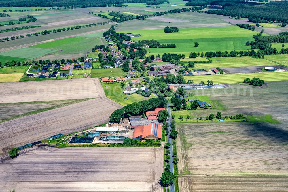 Aerial photograph Ahlerstedt - Town View of the streets and houses of the residential areas in Ahrensmoor West in the state Lower Saxony, Germany