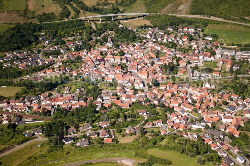 Alsenz from above - Town View of the streets and houses of the residential areas in Alsenz in the state Rhineland-Palatinate