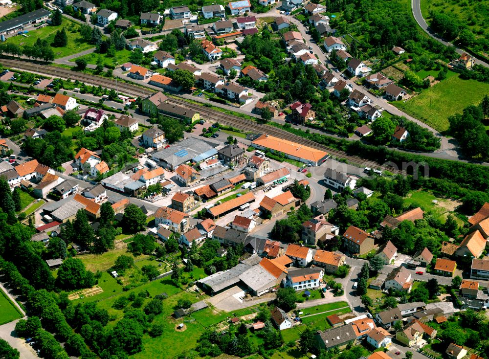 Alsenz from above - Town View of the streets and houses of the residential areas in Alsenz in the state Rhineland-Palatinate, Germany