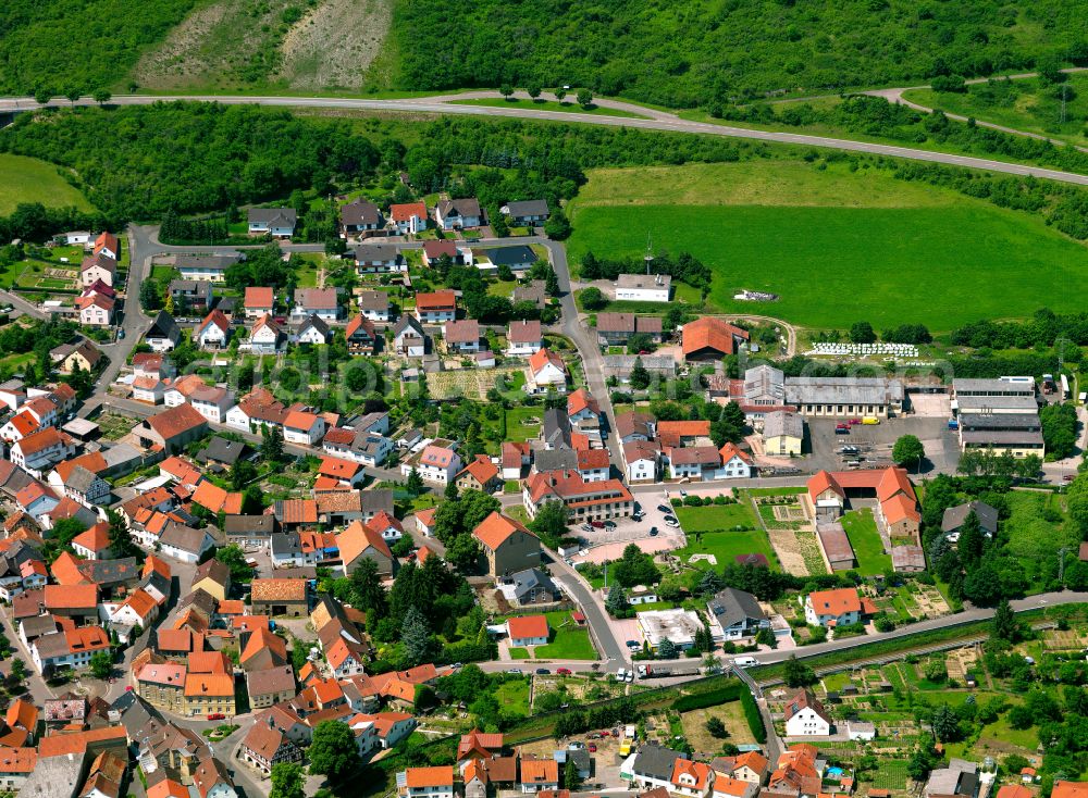 Aerial image Alsenz - Town View of the streets and houses of the residential areas in Alsenz in the state Rhineland-Palatinate, Germany