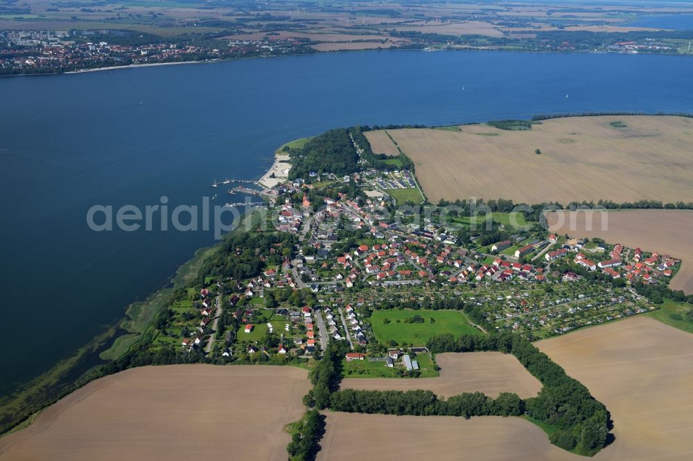 Altefähr from the bird's eye view: Town View of the streets and houses of the residential areas in Altefaehr in the state Mecklenburg - Western Pomerania