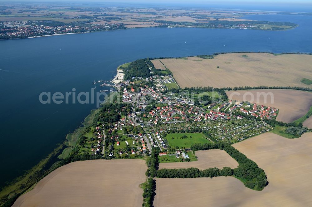 Aerial image Altefähr - Town View of the streets and houses of the residential areas in Altefaehr in the state Mecklenburg - Western Pomerania