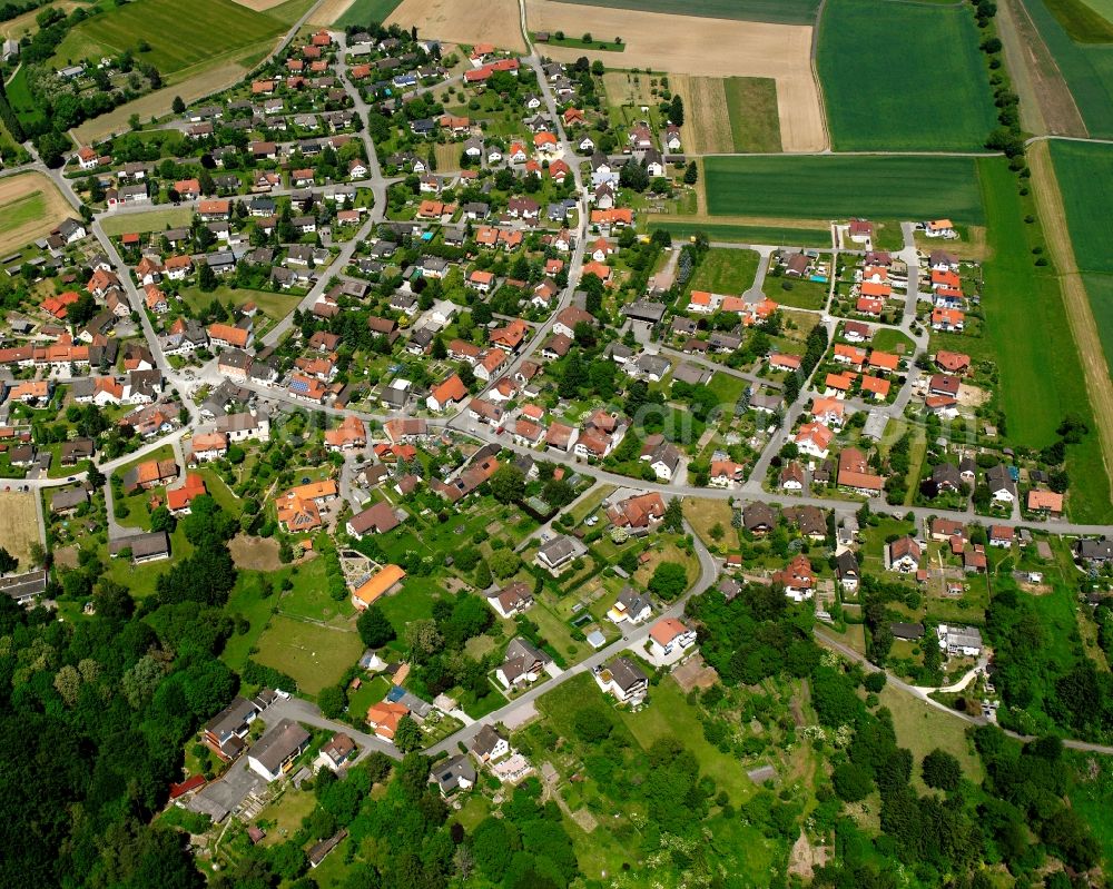 Altenburg from above - Town View of the streets and houses of the residential areas in Altenburg in the state Baden-Wuerttemberg, Germany