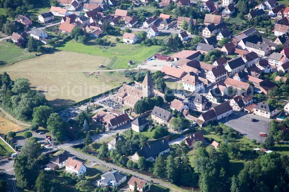 Altenstadt from above - Town View of the streets and houses of the residential areas in Altenstadt in Grand Est, France