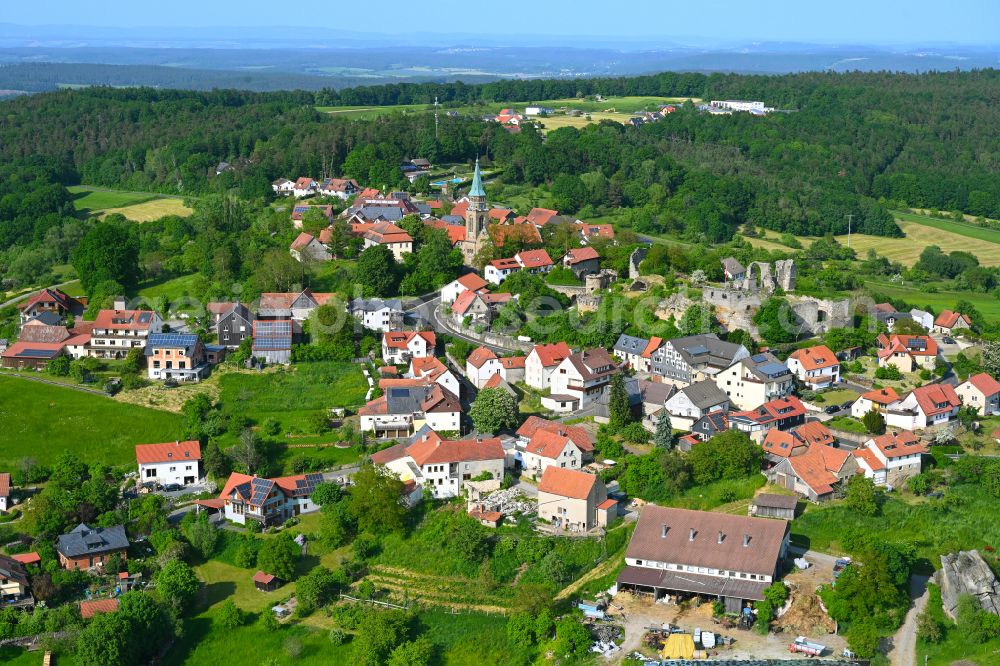 Altenstein from the bird's eye view: Town View of the streets and houses of the residential areas in Altenstein in the state Bavaria, Germany