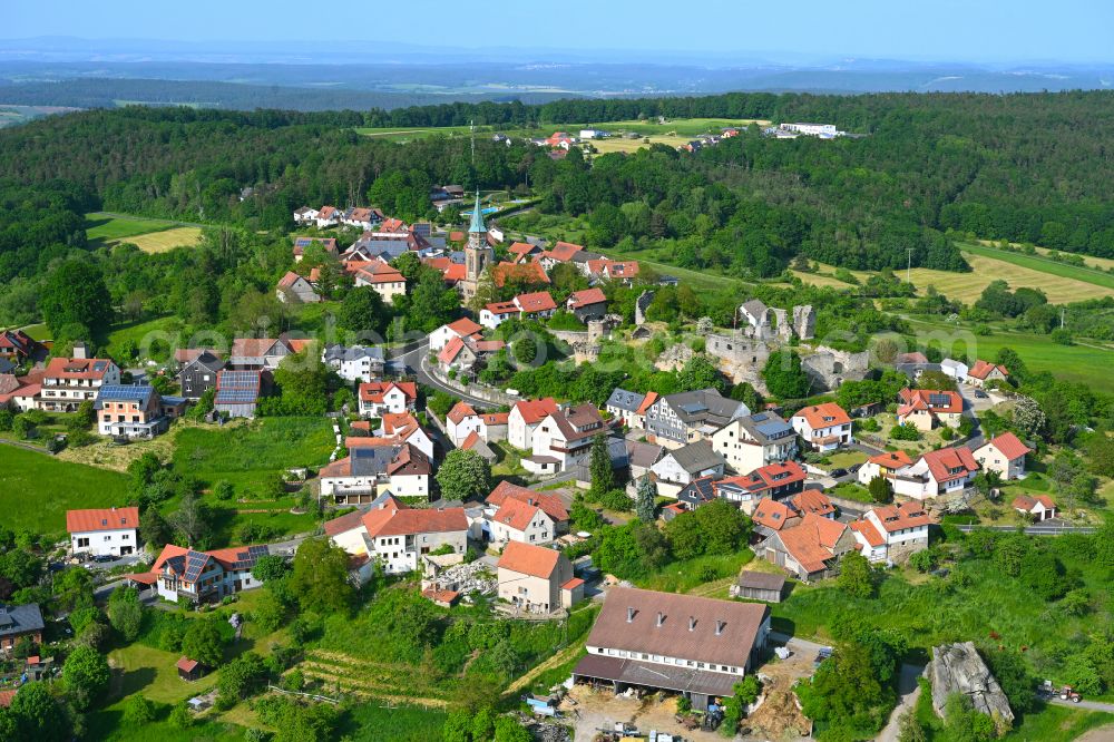 Aerial image Altenstein - Town View of the streets and houses of the residential areas in Altenstein in the state Bavaria, Germany