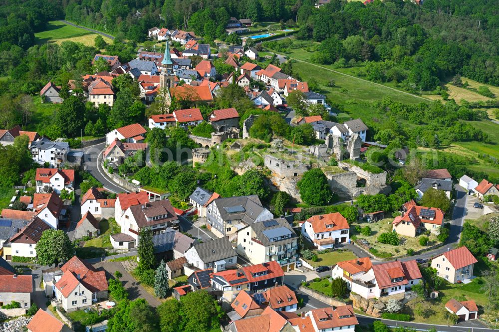 Altenstein from the bird's eye view: Town View of the streets and houses of the residential areas in Altenstein in the state Bavaria, Germany