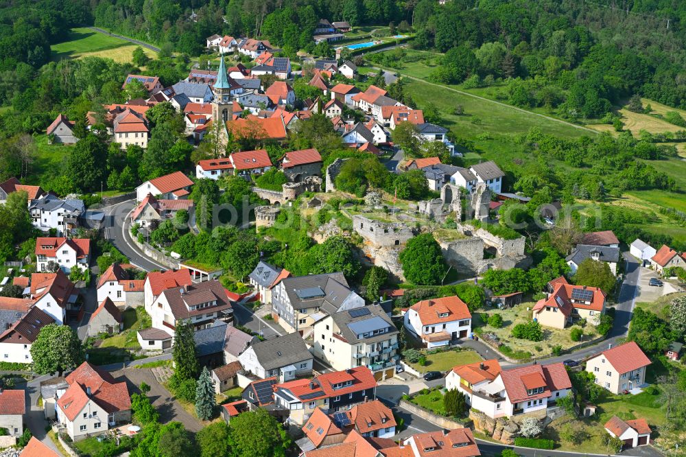 Aerial image Altenstein - Town View of the streets and houses of the residential areas in Altenstein in the state Bavaria, Germany