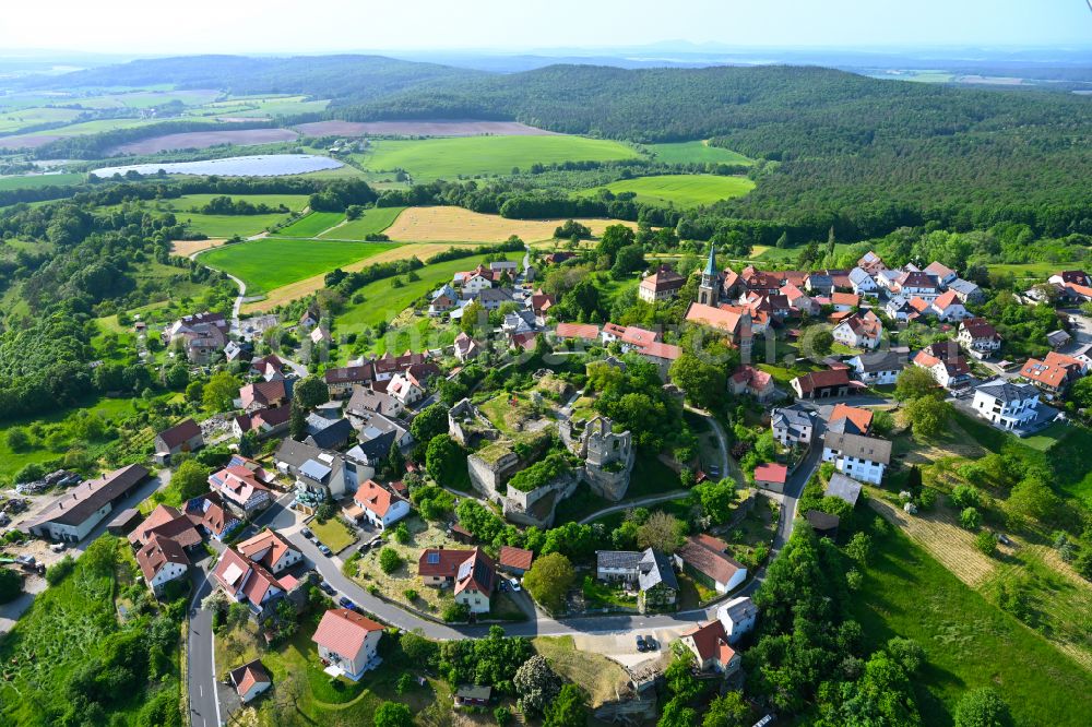 Altenstein from the bird's eye view: Town View of the streets and houses of the residential areas in Altenstein in the state Bavaria, Germany