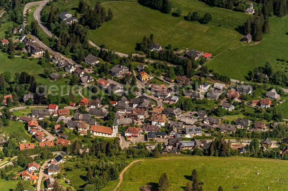 Altglashütten from the bird's eye view: Town View of the streets and houses of the residential areas in Altglashuetten in the state Baden-Wuerttemberg, Germany