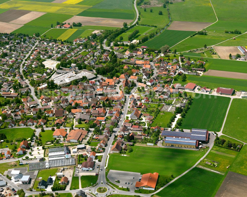 Aerial image Altheim - Town View of the streets and houses of the residential areas in Altheim in the state Baden-Wuerttemberg, Germany