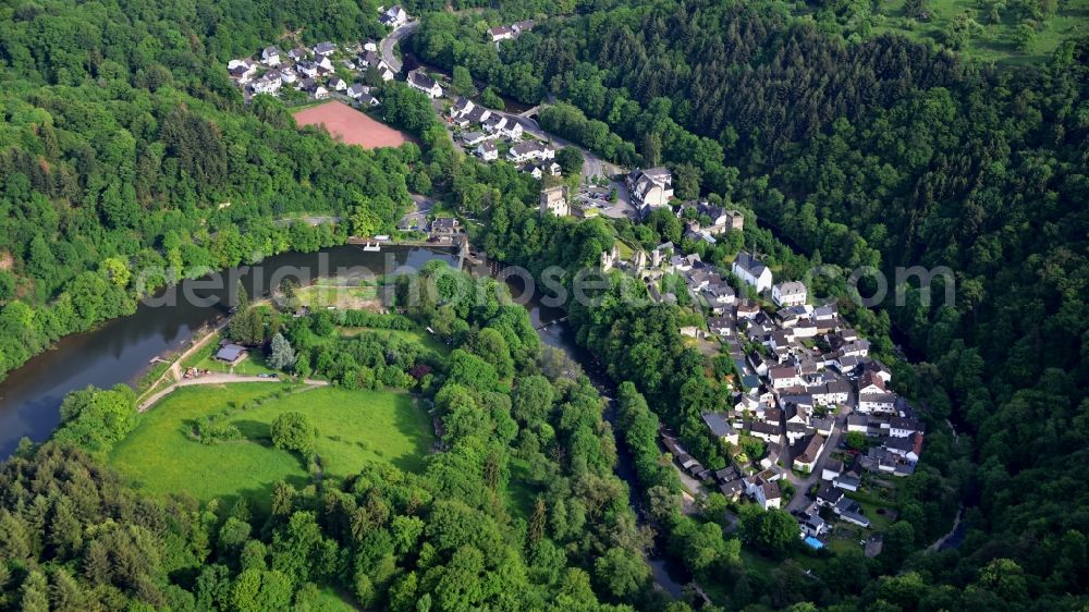 Altwied from above - Town View of the streets and houses of the residential areas in Altwied in the state Rhineland-Palatinate, Germany