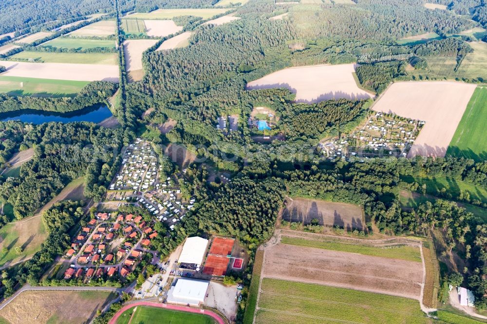 Aerial image Amelinghausen - Town View of the streets and houses of the residential areas in Amelinghausen in the state Lower Saxony, Germany