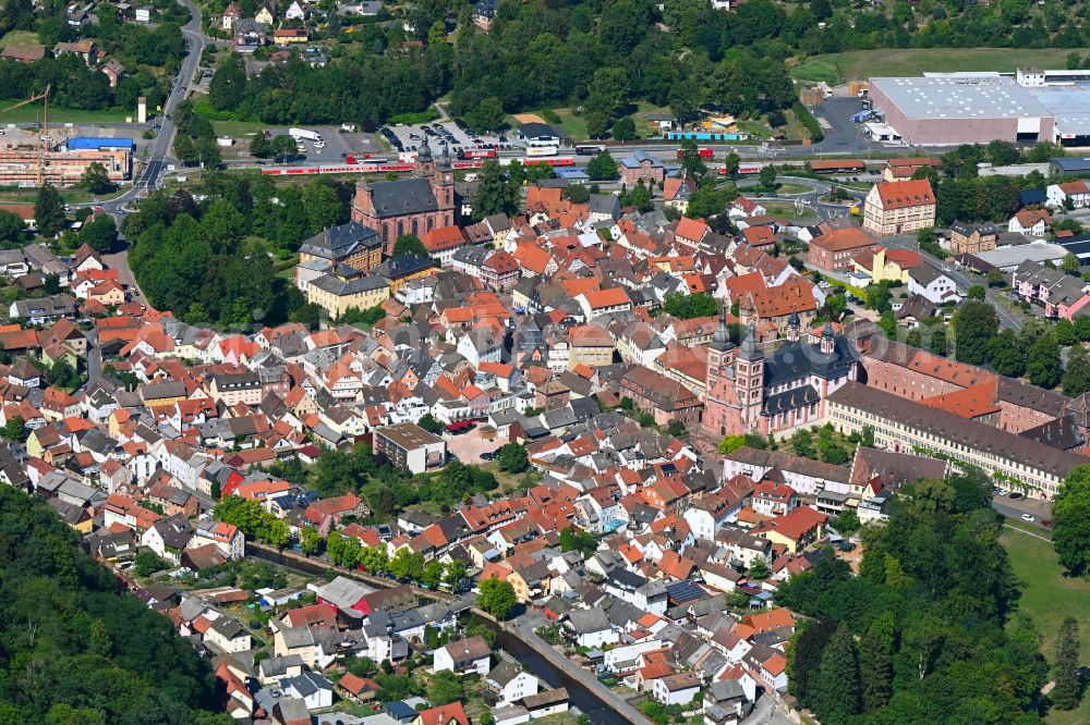 Aerial photograph Amorbach - Town View of the streets and houses of the residential areas in Amorbach in the state Bavaria, Germany