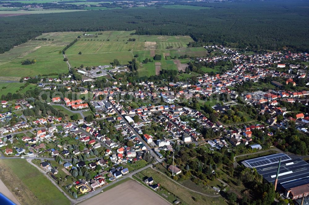 Aerial image Annaburg - Town View of the streets and houses of the residential areas in Annaburg in the state Saxony-Anhalt, Germany