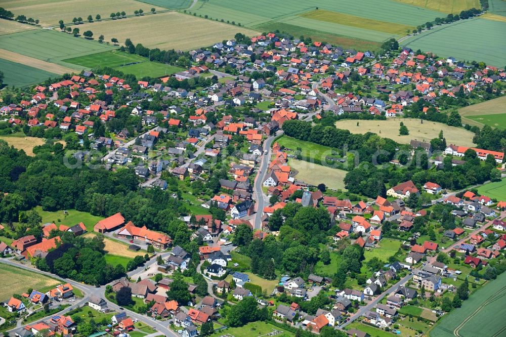 Aerial image Apelern - Town View of the streets and houses of the residential areas in Apelern in the state Lower Saxony, Germany