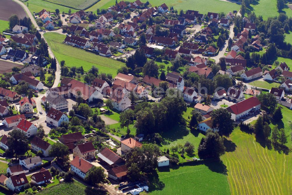 Aerial photograph Schwabhausen / OT Arnbach - Blick auf den Ort Arnbach der Gemeinde Schwabhausen.