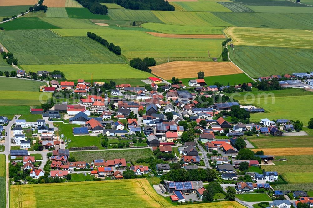 Aerial photograph Aschbuch - Town View of the streets and houses of the residential areas in Aschbuch in the state Bavaria, Germany