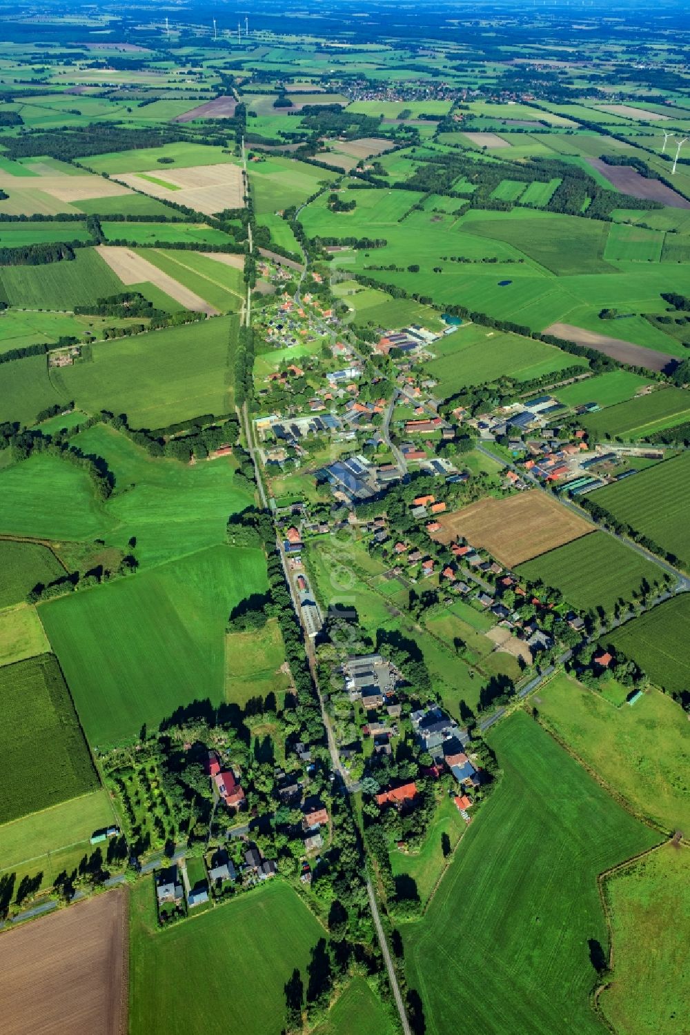 Aerial photograph Aspe - Town View of the streets of Aspe and houses of the residential areas in the state Lower Saxony, Germany