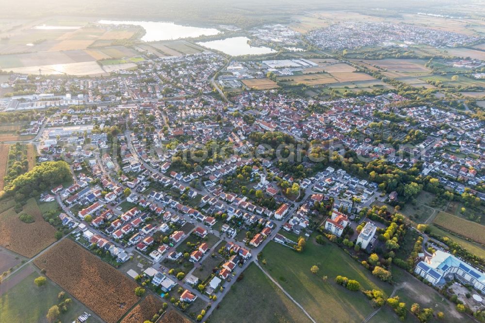 Aerial image Bad Langenbrücken - Town View of the streets and houses of the residential areas in Bad Langenbruecken in the state Baden-Wurttemberg, Germany