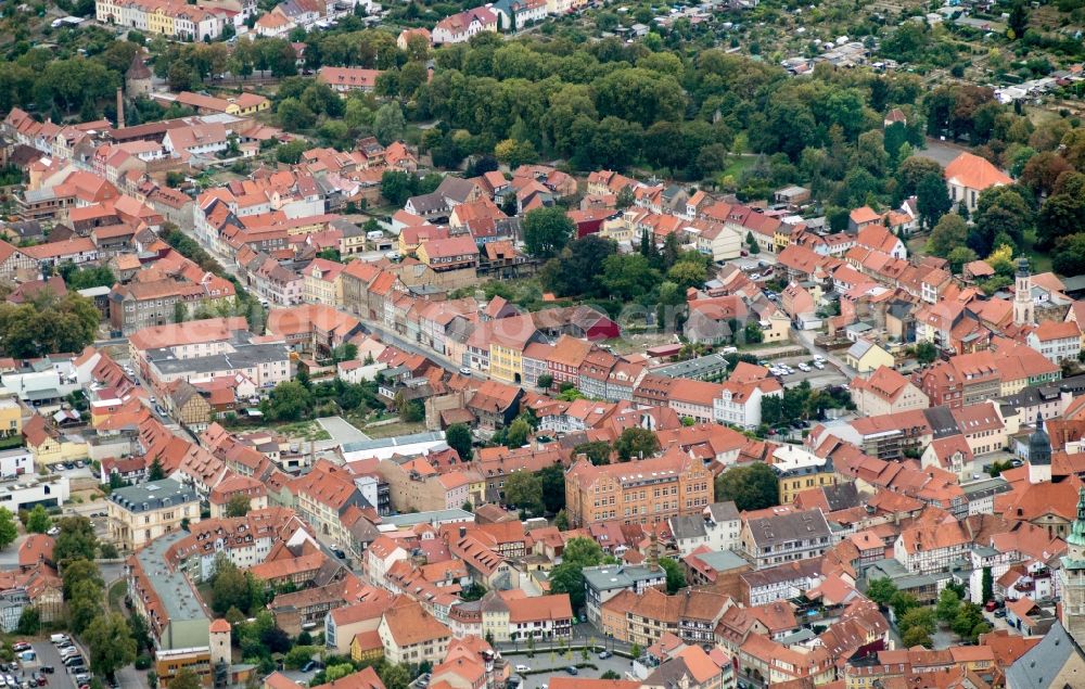 Aerial photograph Bad Langensalza - Town View of the streets and houses of the residential areas in Bad Langensalza in the state Thuringia