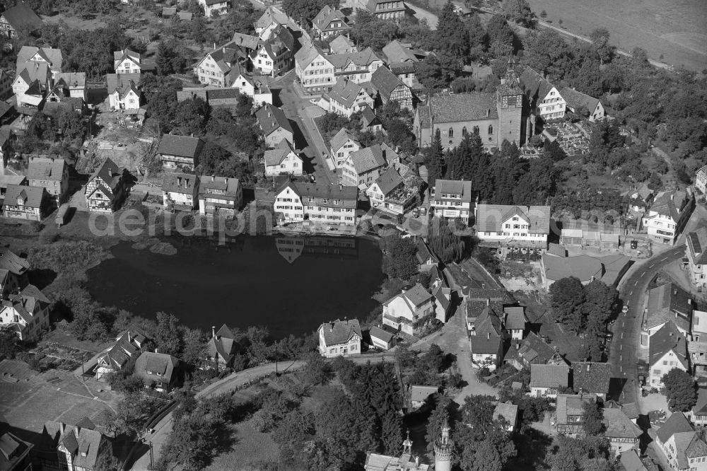 Aerial image Bad Liebenzell - Town View of the streets and houses of the residential areas in Bad Liebenzell in the state Baden-Wuerttemberg