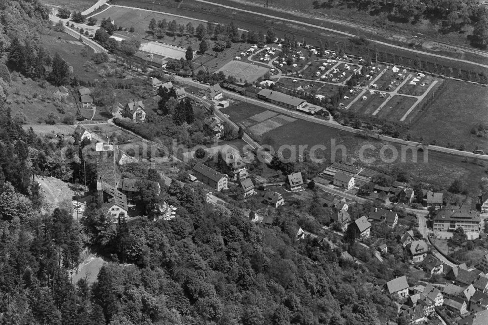 Bad Liebenzell from the bird's eye view: Town View of the streets and houses of the residential areas in Bad Liebenzell in the state Baden-Wuerttemberg