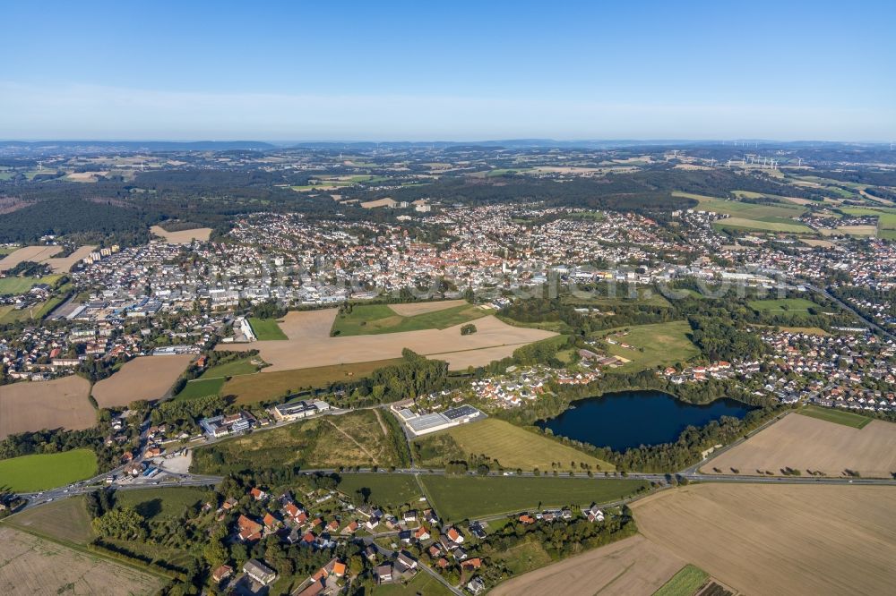 Aerial image Bad Salzuflen - Town View of the streets and houses of the residential areas in Bad Salzuflen in the state North Rhine-Westphalia, Germany