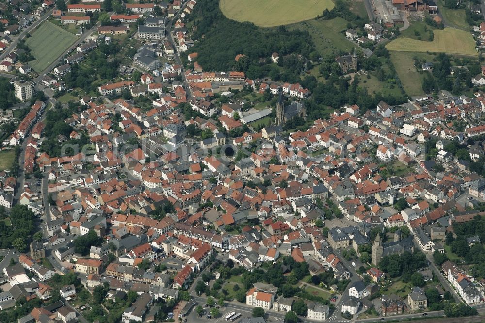 Aerial photograph Bad Sobernheim - Townscape of Bad Sobernheim in Rhineland-Palatinate. It is the administrative center of the collective municipality Bad Sobernheim and a nationally recognized health resort