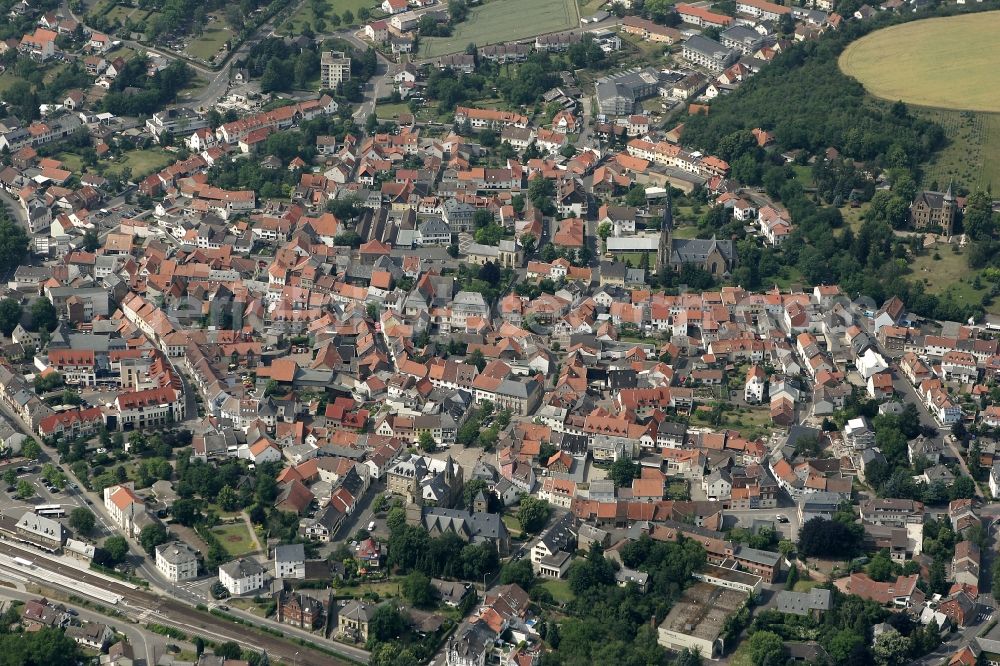 Aerial image Bad Sobernheim - Townscape of Bad Sobernheim in Rhineland-Palatinate. It is the administrative center of the collective municipality Bad Sobernheim and a nationally recognized health resort