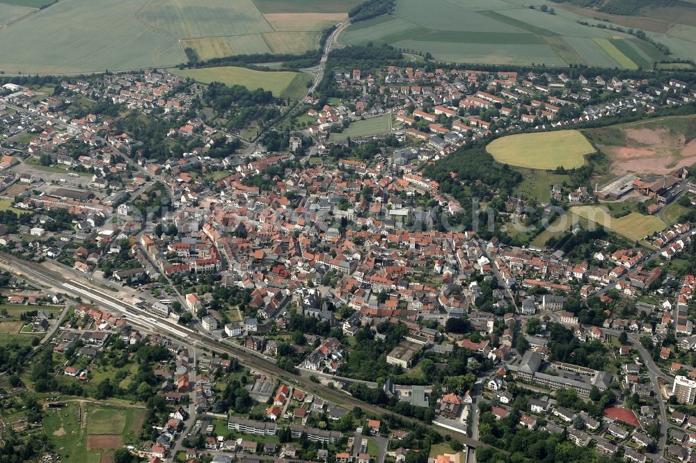 Aerial photograph Bad Sobernheim - Townscape of Bad Sobernheim in Rhineland-Palatinate. It is the administrative center of the collective municipality Bad Sobernheim and a nationally recognized health resort