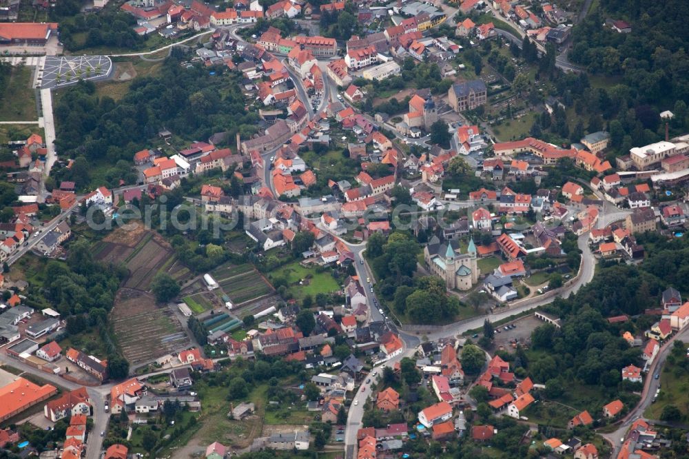 Bad Suderode from the bird's eye view: Town View of the streets and houses of the residential areas in Bad Suderode in the state Saxony-Anhalt