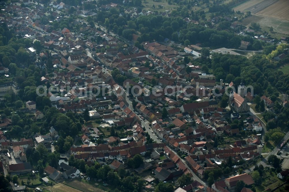 Bad Tennstedt from above - Town View of the streets and houses of the residential areas in Bad Tennstedt in the state Thuringia