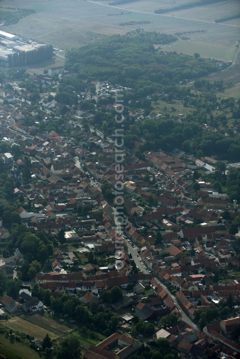 Bad Tennstedt from the bird's eye view: Town View of the streets and houses of the residential areas in Bad Tennstedt in the state Thuringia